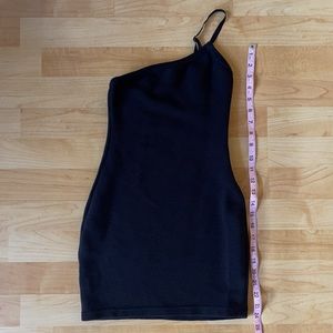 Matte Brand One Strap Little Black Dress